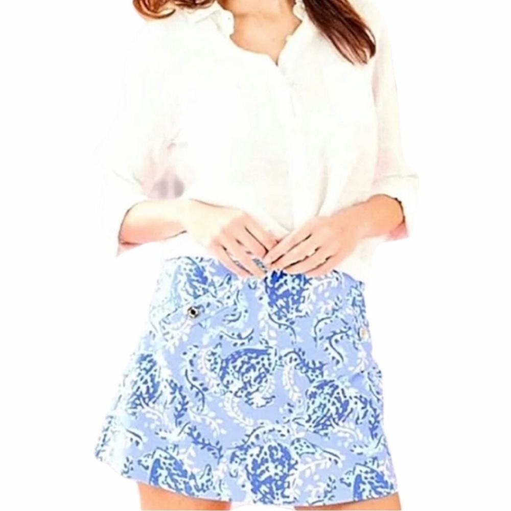 Lilly Pulitzer Madison Skort Periwinkle Blue Turtlely Awesome (113)